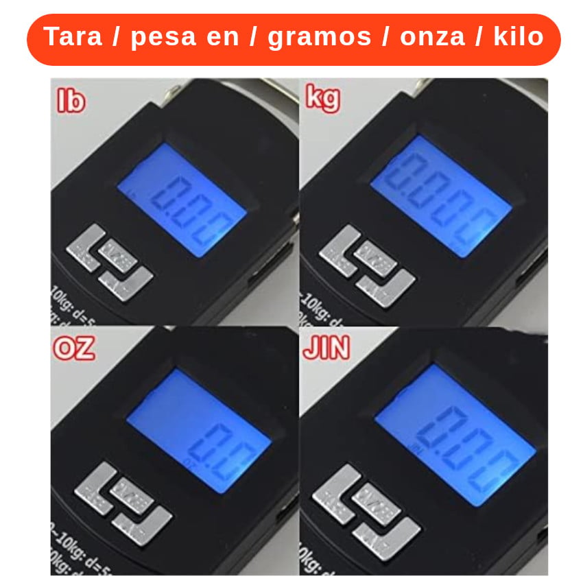 BALANZA ELECTRONICA COMPACTA MANO DIGITAL +BATERIAS PORTÁTIL PESCA EQUIPAJE MALETA BÁSCULA PESO - 4
