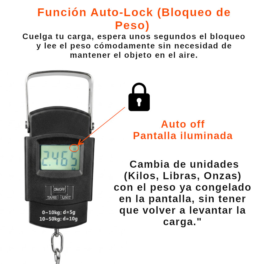 BALANZA ELECTRONICA COMPACTA MANO DIGITAL +BATERIAS PORTÁTIL PESCA EQUIPAJE MALETA BÁSCULA PESO - 5