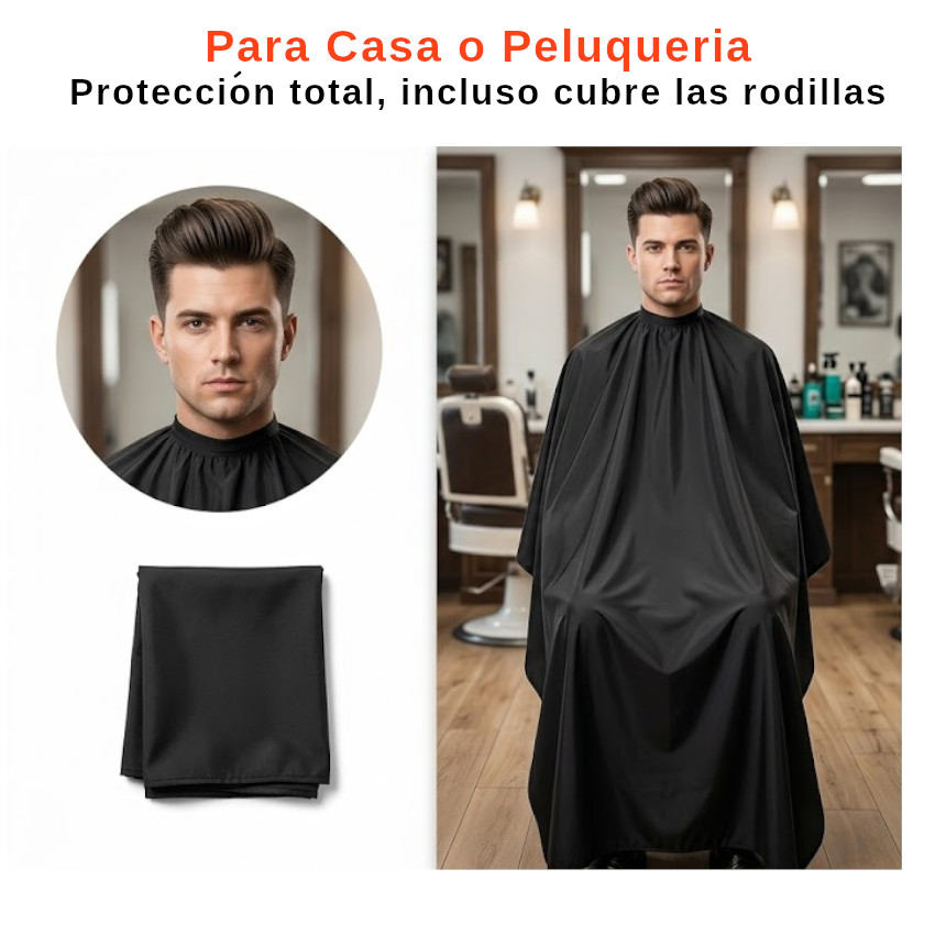 CAPA PELUQUERIA SPA CORTE TINTE CABELLO LARGO 140CM IMPERMEABLE PELUQUERO HOMBRE MUJER UNISEX - 2