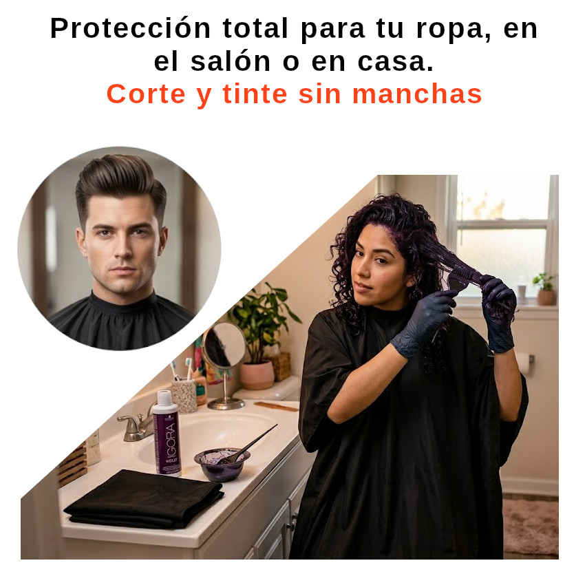 CAPA PELUQUERIA SPA CORTE TINTE CABELLO LARGO 140CM IMPERMEABLE PELUQUERO HOMBRE MUJER UNISEX - 4