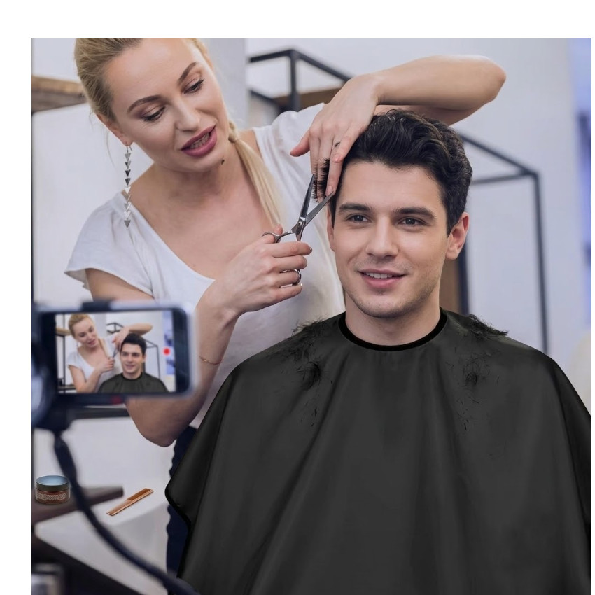CAPA PELUQUERIA SPA CORTE TINTE CABELLO LARGO 140CM IMPERMEABLE PELUQUERO HOMBRE MUJER UNISEX - 4