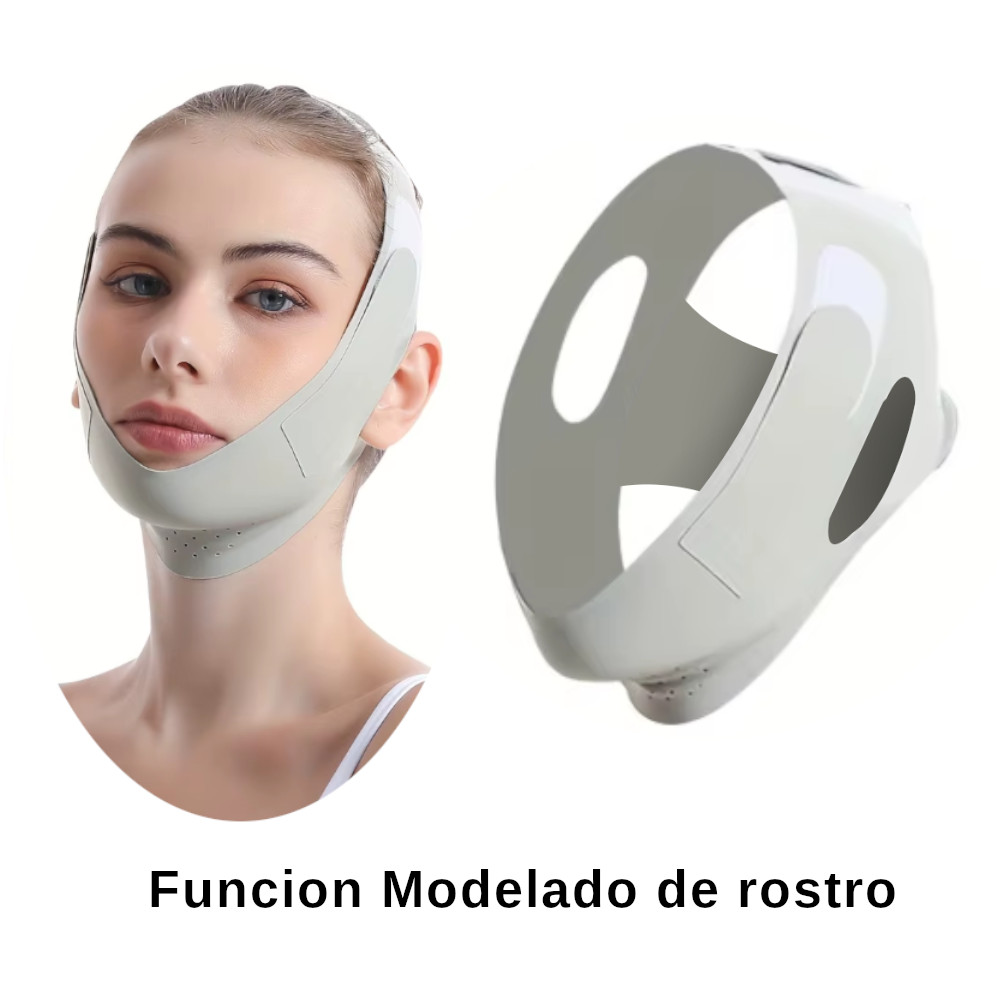BANDA SOPORTE MENTON ANTIRONQUIDOS 4PTOS AJUSTABLE NO RONCAR DELGADA SIN COSTURAS - 6