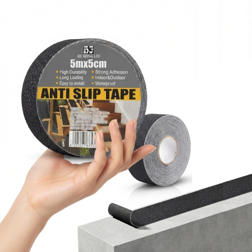 ROLLO CINTA ANTIDESLIZANTE SEGURIDAD AUTOADHESIVA 5CM X 5M HOGAR ESCALERA BAÑO INTERIOR EXTERIOR - 1