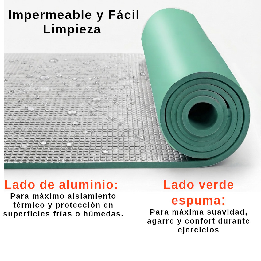 COLCHONETA MAT 2EN1 YOGA EJERCICIO CAMPING TÉRMICA CAPA ALUMINIO AISLANTE - 2