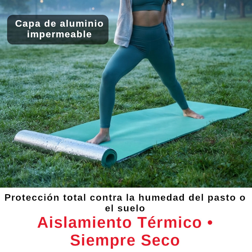 COLCHONETA MAT 2EN1 YOGA EJERCICIO CAMPING TÉRMICA CAPA ALUMINIO AISLANTE - 3