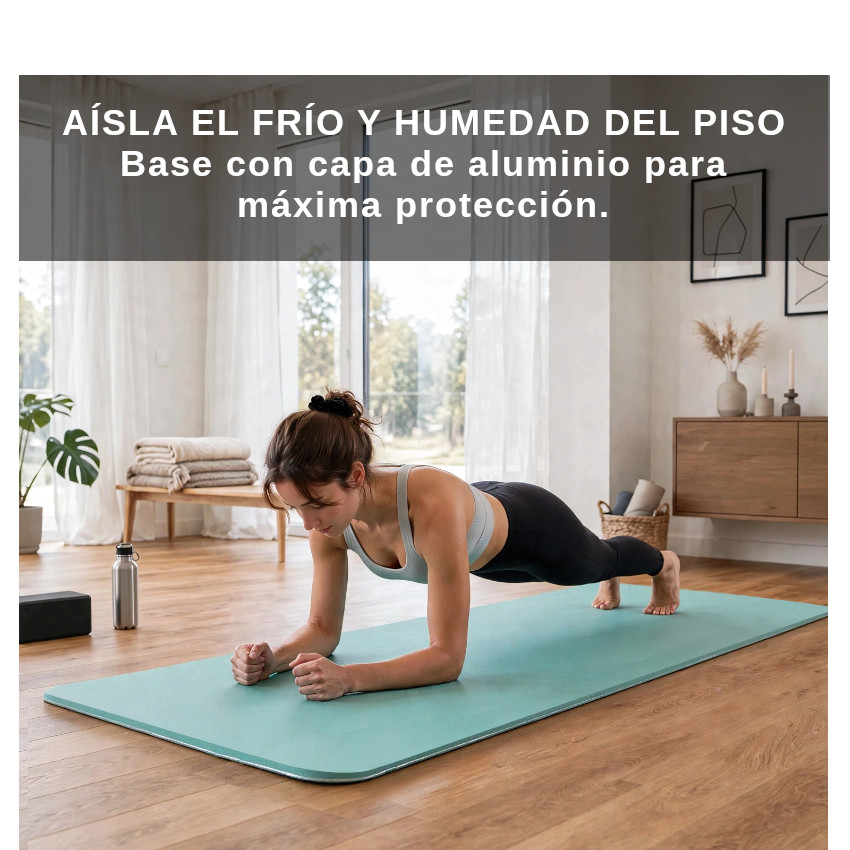COLCHONETA MAT 2EN1 YOGA EJERCICIO CAMPING TÉRMICA CAPA ALUMINIO AISLANTE - 4