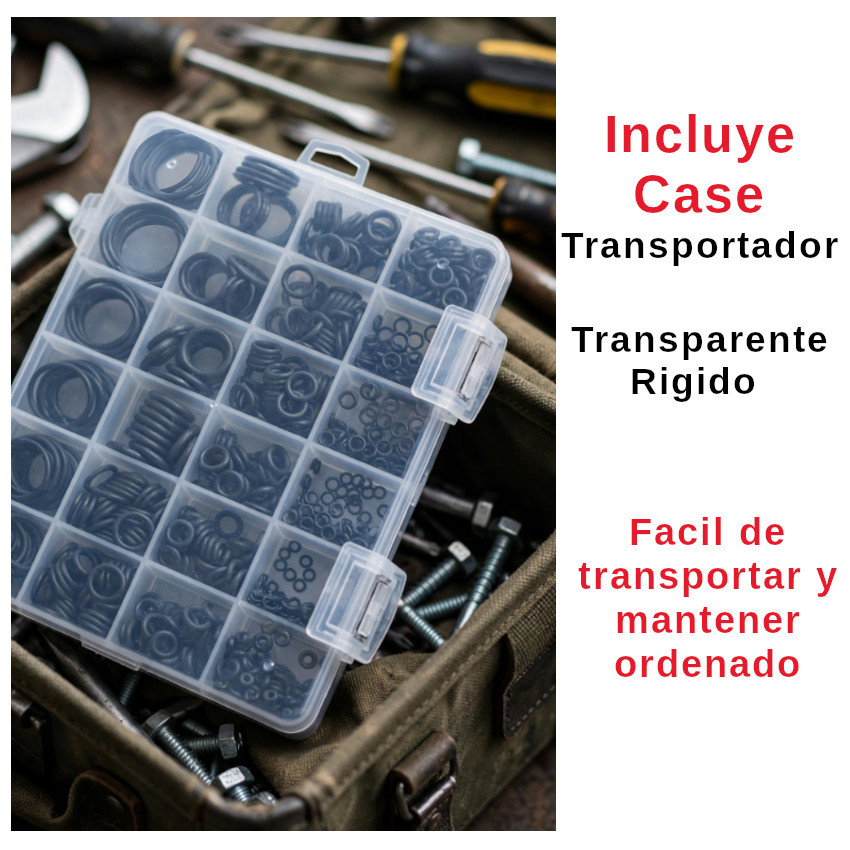 KIT 1020 PIEZAS O RINGS EMPAQUETADURAS NITRILO ANILLOS SELLADO AUTO LAVADORA GASFITERIA+ ESTUCHE 20 DIAMETROS - 6