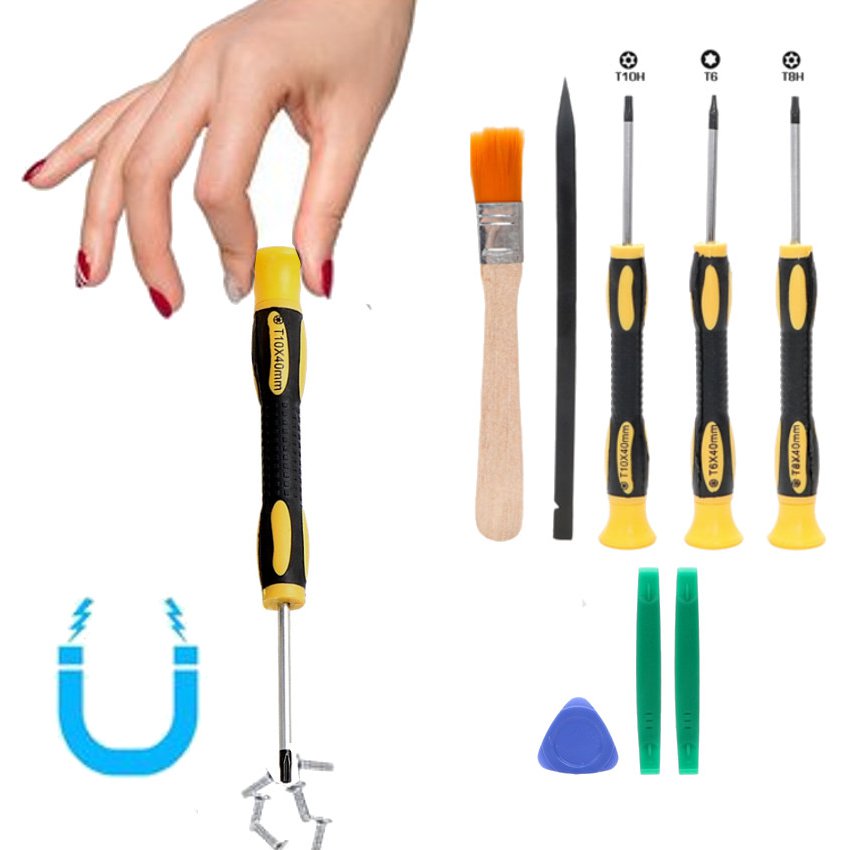KIT T6 T8 T10 X TORX C SEGURO T8H REPARACION TELEFONO LAPTOP PS3 PS4 - 1