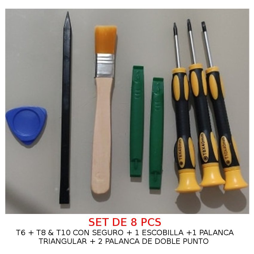 KIT T6 T8 T10 X TORX C SEGURO T8H REPARACION TELEFONO LAPTOP PS3 PS4 - 3