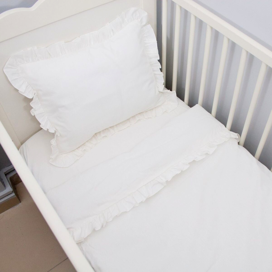 SET SÁBANAS BOOMS ALGODÓN BRAMANTE CUNA BLANCO 200HILOS - 1