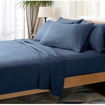 SET SÁBANAS ALGODÓN BRAMANTE PLAZA AZUL JEAN 200 HILOS - 1