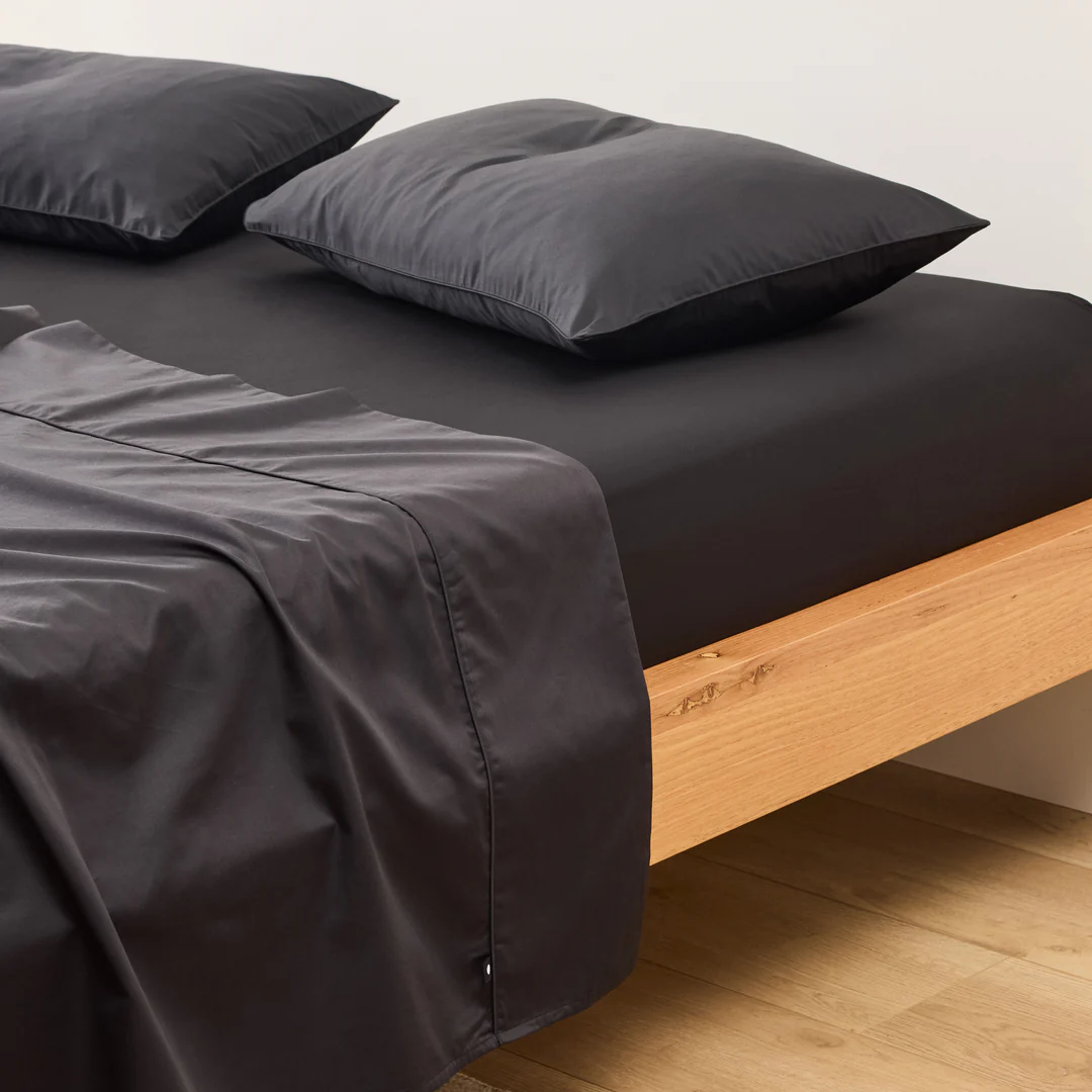 SET SÁBANAS ALGODÓN BRAMANTE PLAZA NEGRO 200 HILOS - 1