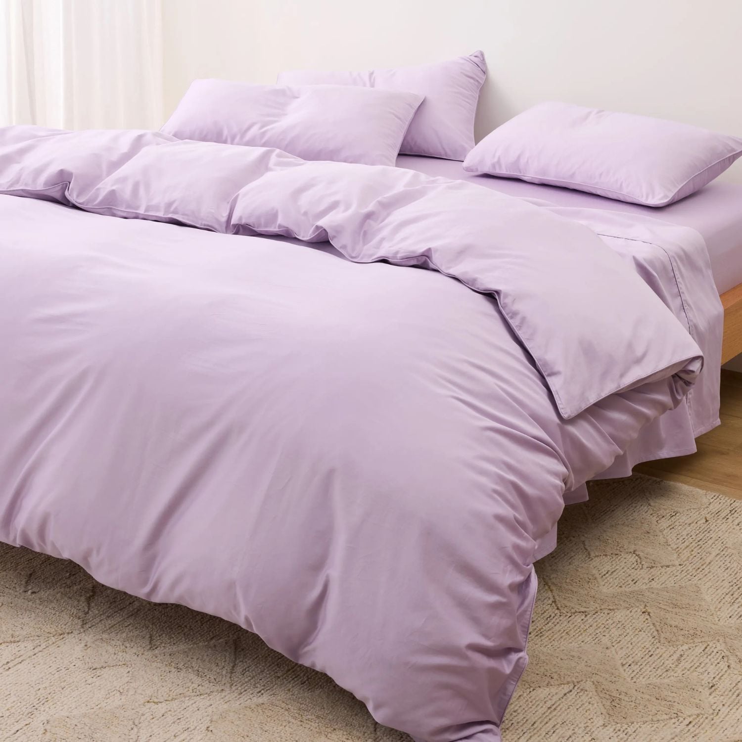 FUNDA PLUMÓN ALGODÓN BRAMANTE QUEEN LILA 200 HILOS - 1
