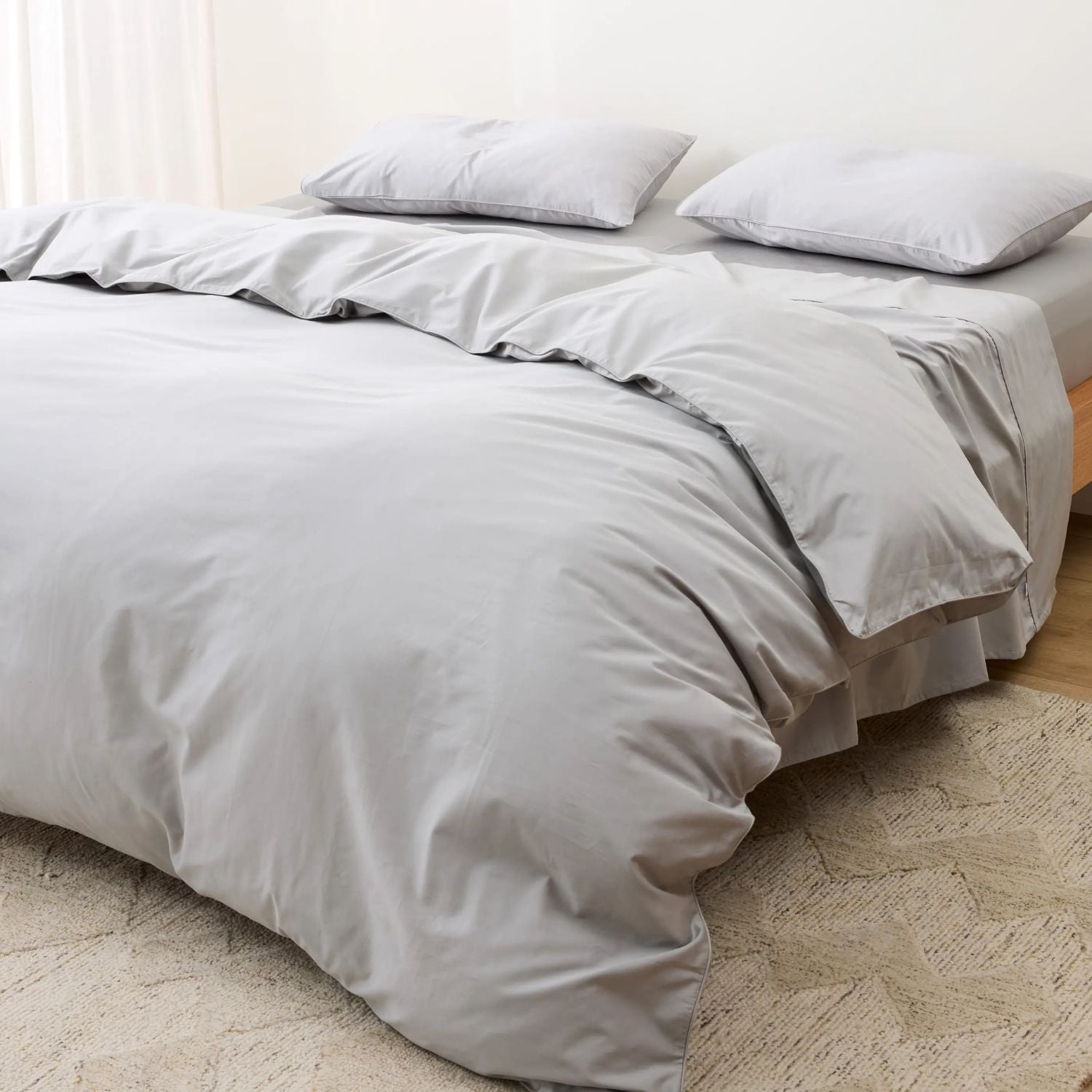 FUNDA PLUMÓN ALGODÓN BRAMANTE KING GRIS 200 HILOS - 1