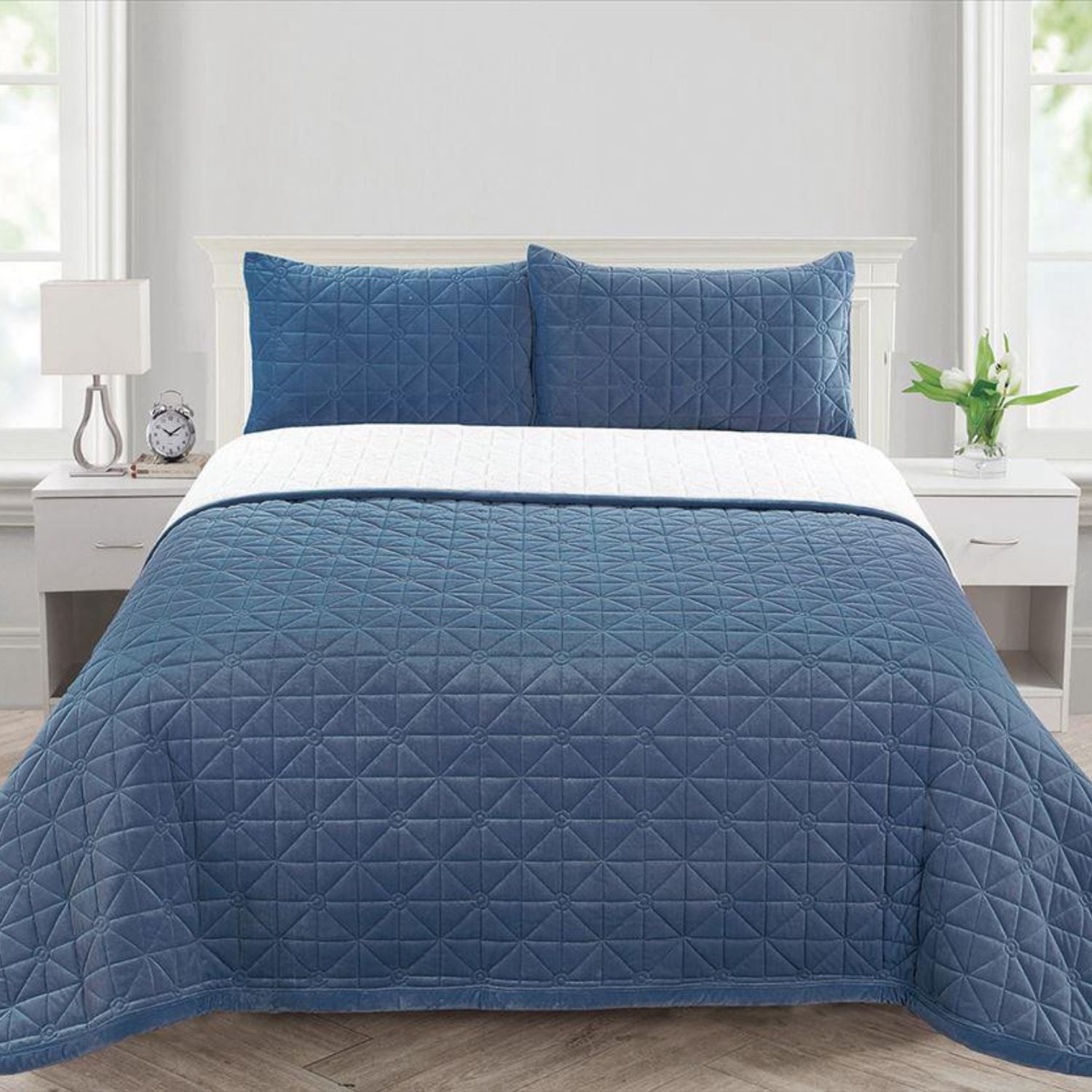SET CUBRECAMA CARNERO PIEL ANGEL QUEEN AZUL - 1