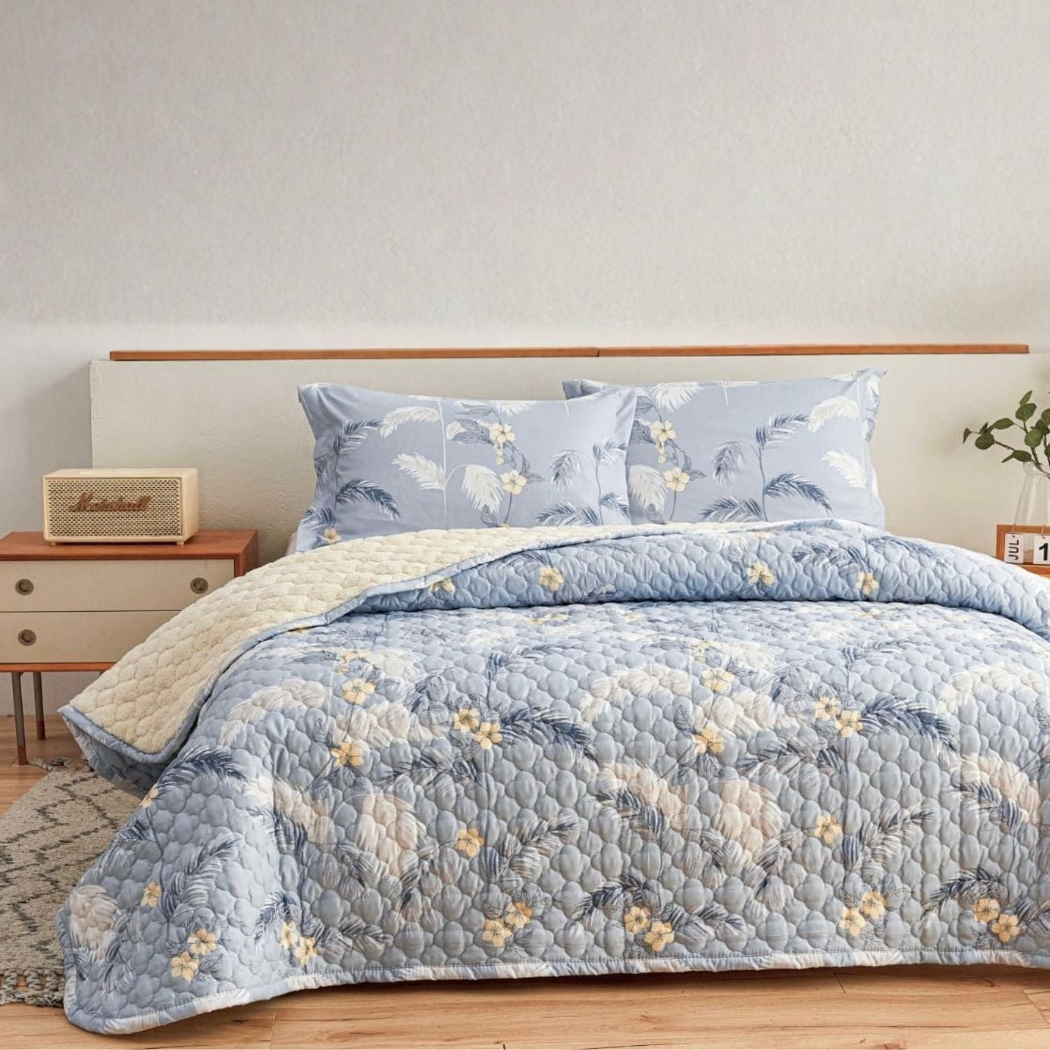 SET CUBRECAMA SHERPA ALGODÓN QUEEN - 1