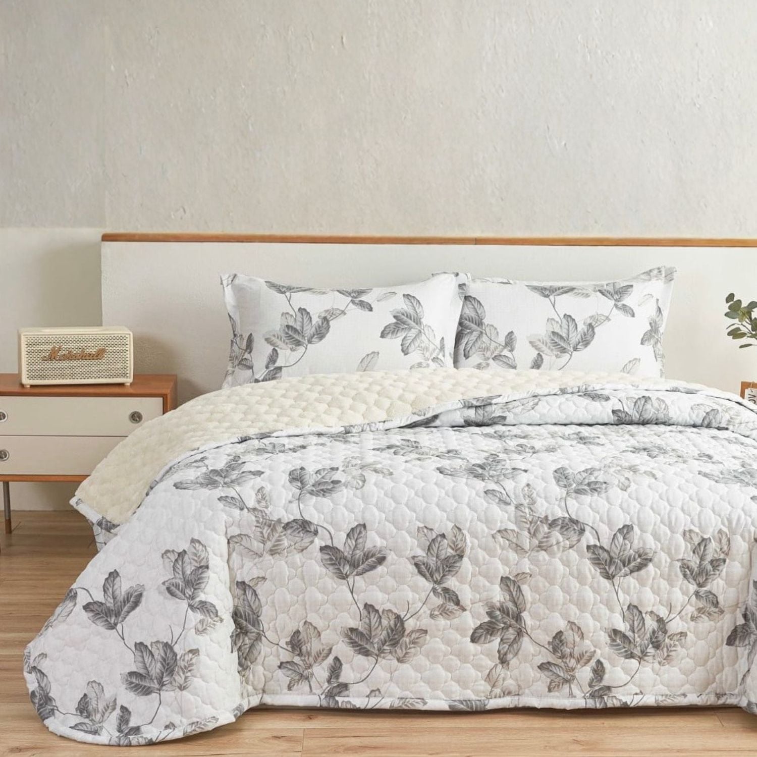 SET CUBRECAMA SHERPA ALGODÓN QUEEN - 1