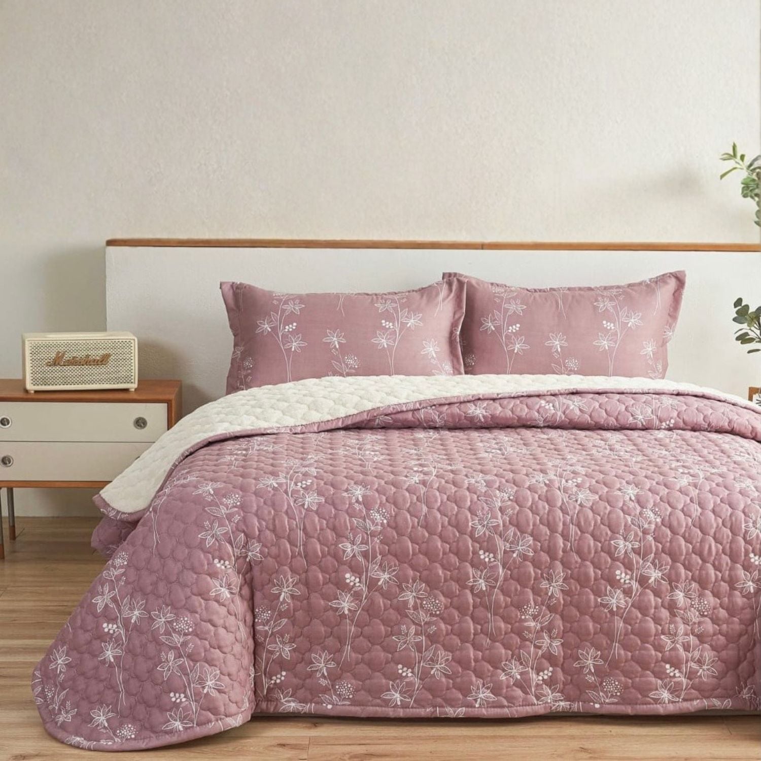 SET CUBRECAMA SHERPA ALGODÓN 1.5 PLZ - 1