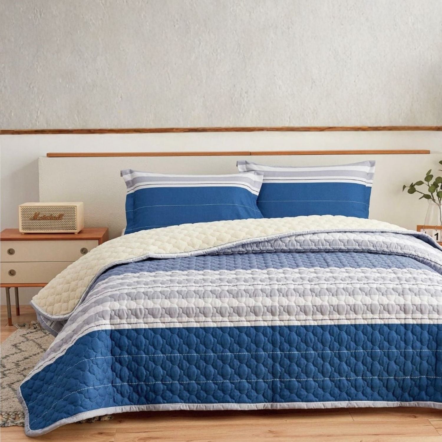 SET CUBRECAMA SHERPA ALGODÓN 1.5 PLZ - 1