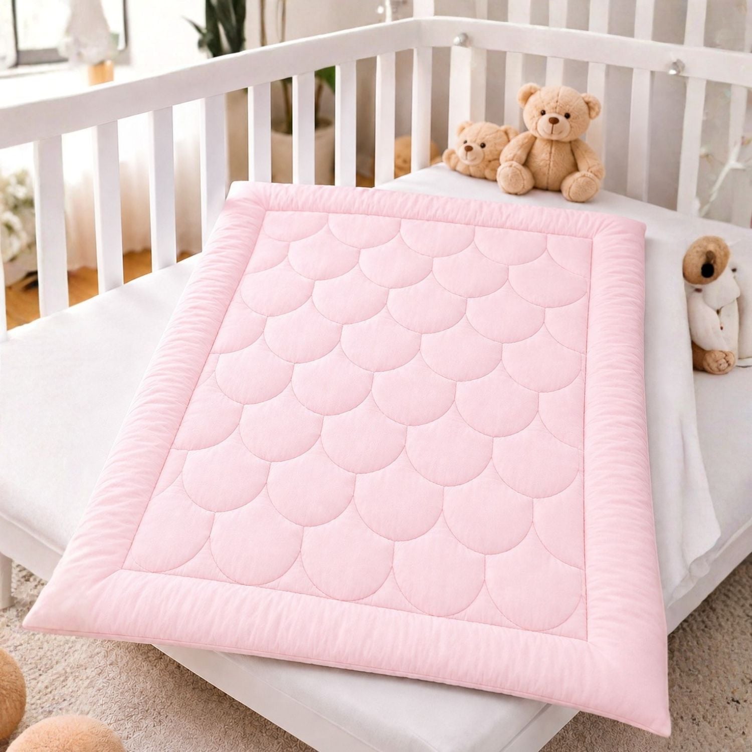 COBERTOR CUNA PIMA ROSADO 300 HILOS - 1