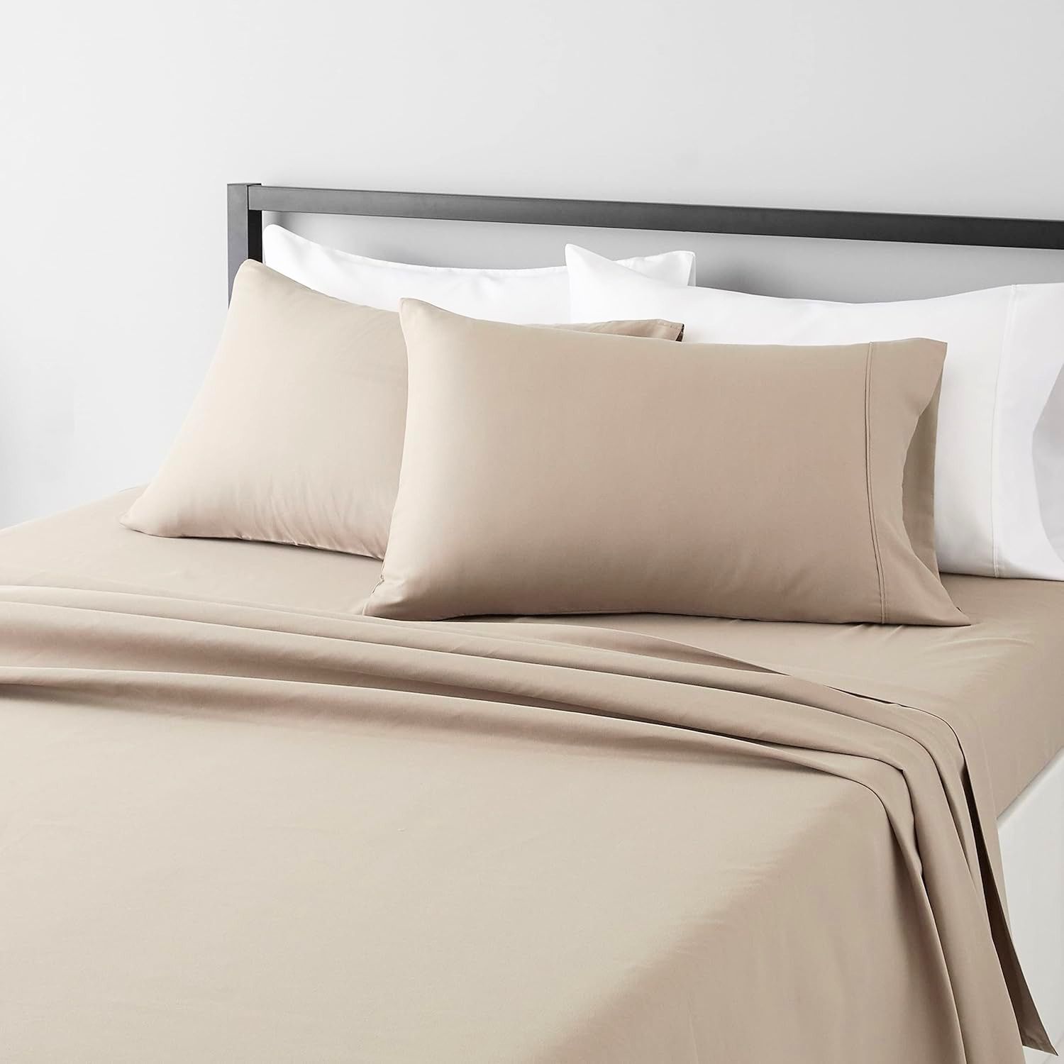 SET SÁBANAS 100 % ALGODÓN PIMA KING BEIGE 400 HILOS - 1