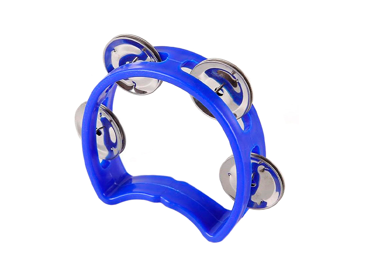 PANDERETA DE 4 CHAPAS PARA NIÑO AZUL - 1