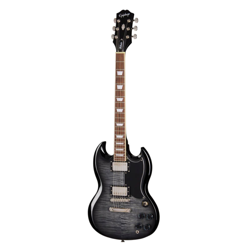 GUITARRA ELECTRICA EPIPHONE SG TRIBUTE PLUS TRANSPARENT EBONY NICKEL E1SGTPEBBNH1 - 1