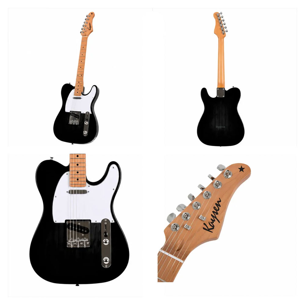 GUITARRA ELECTRICA TELECASTER KAYSEN S-S MAPLE TOSTADO NEGRA 110 BK - 3