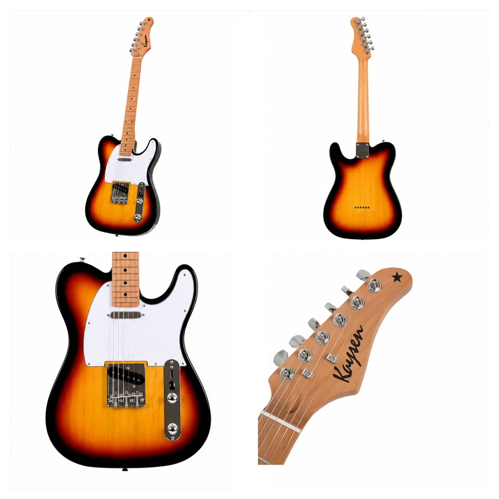 GUITARRA ELECTRICA TELECASTER KAYSEN S-S MAPLE TOSTADO SUNBURST 110 SB - 3