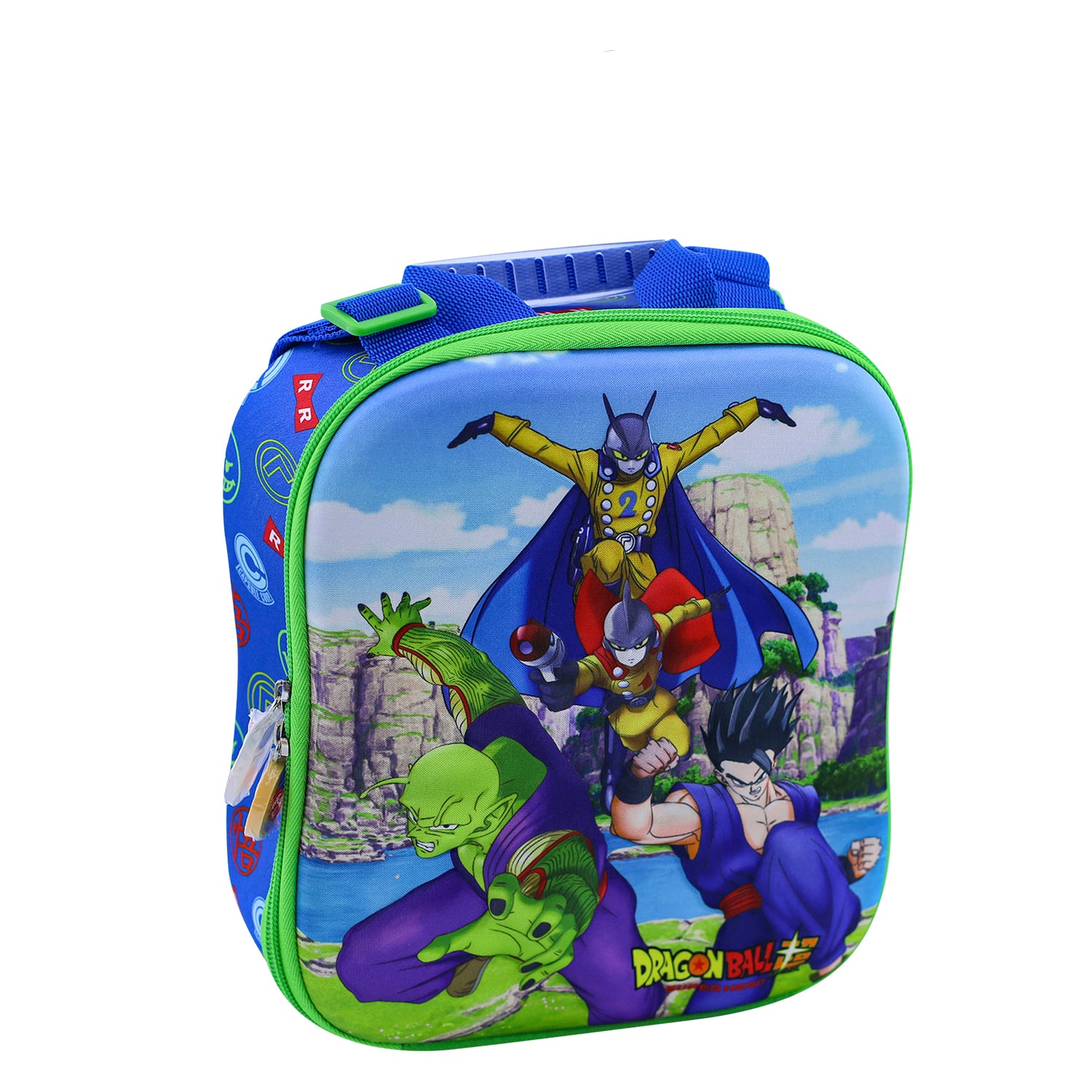 SET MOCHILA SCOOL DRAGON BALL OFICIO MALETA ESCALADORA RUEDAS FULL 3 PIEZAS VERDE CLARO - 4