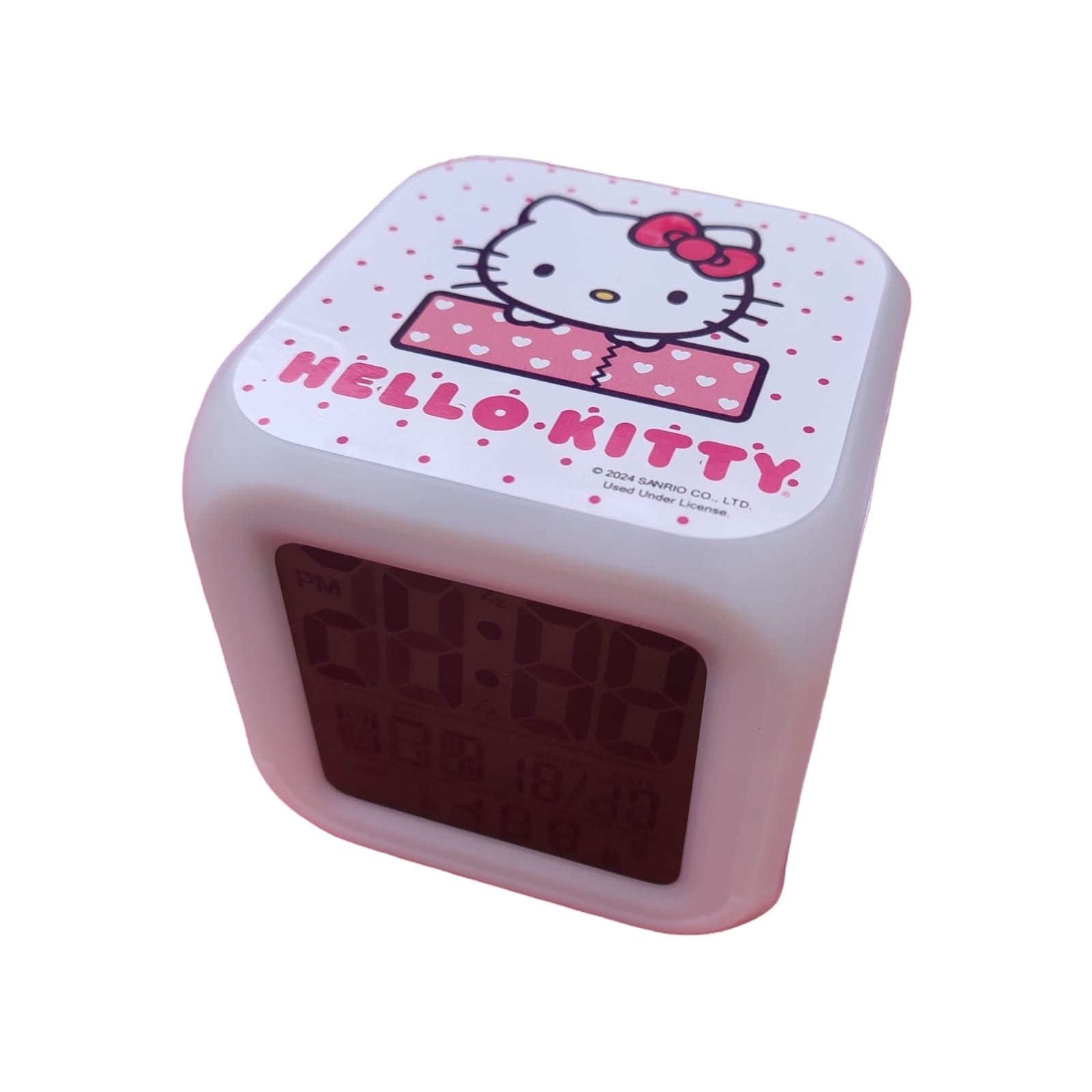 RELOJ DESPERTADOR HELLO KITTY DIGITAL ALARMA FECHA SEMANA TEMPERATURA - 4