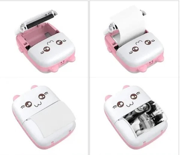 MINI IMPRESORA PORTATIL TERMICO KAWAI BLUETOOTH Y CABLE USB RECARGABLE CON PAPEL TERMICO MINI IMPRESORA DE ETIQUETAS - 3