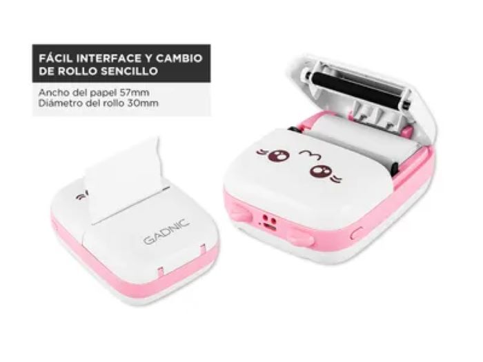 MINI IMPRESORA PORTATIL TERMICO KAWAI BLUETOOTH Y CABLE USB RECARGABLE CON PAPEL TERMICO MINI IMPRESORA DE ETIQUETAS - 4