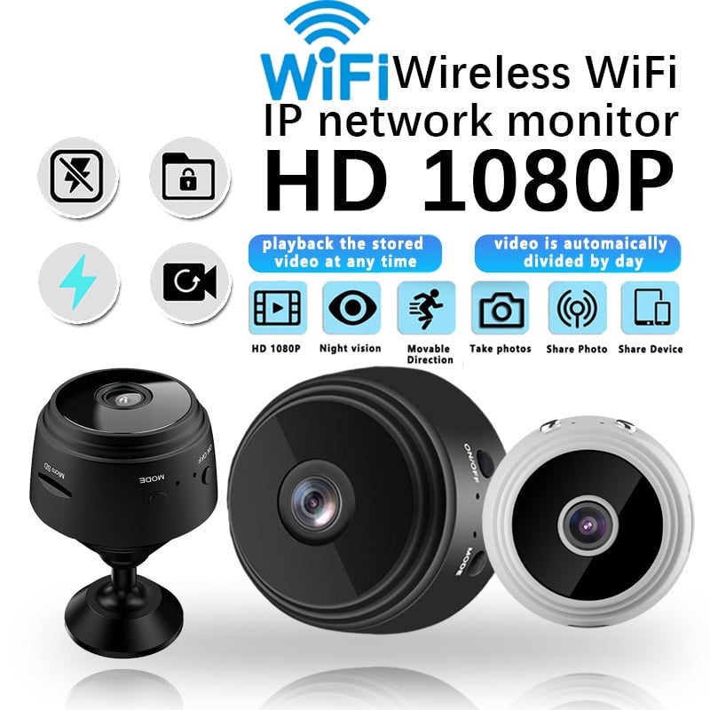 MINI CAMARA ESPIA VIDEO VIGILANCIA FULL HD 1080 WIFI INALAMBRICO 360 AUDIO - 1