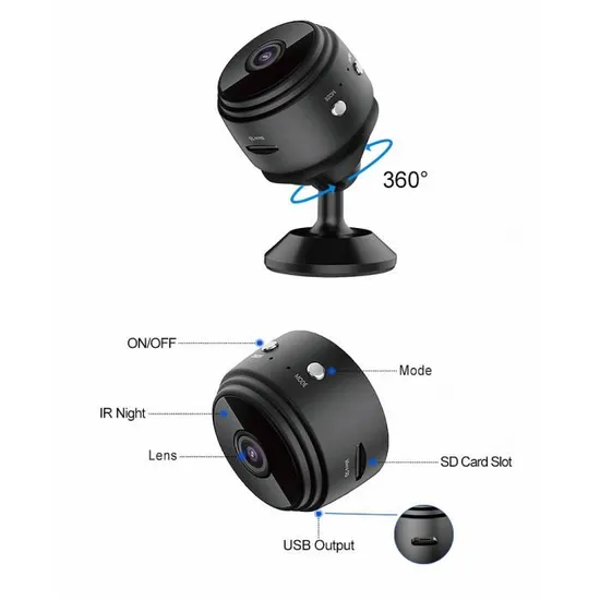 MINI CAMARA ESPIA VIDEO VIGILANCIA FULL HD 1080 WIFI INALAMBRICO 360 AUDIO - 2