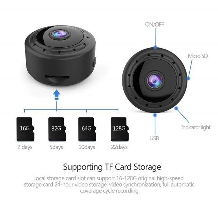MINI CAMARA ESPIA VIDEO VIGILANCIA FULL HD 1080 WIFI INALAMBRICO 360 AUDIO - 3