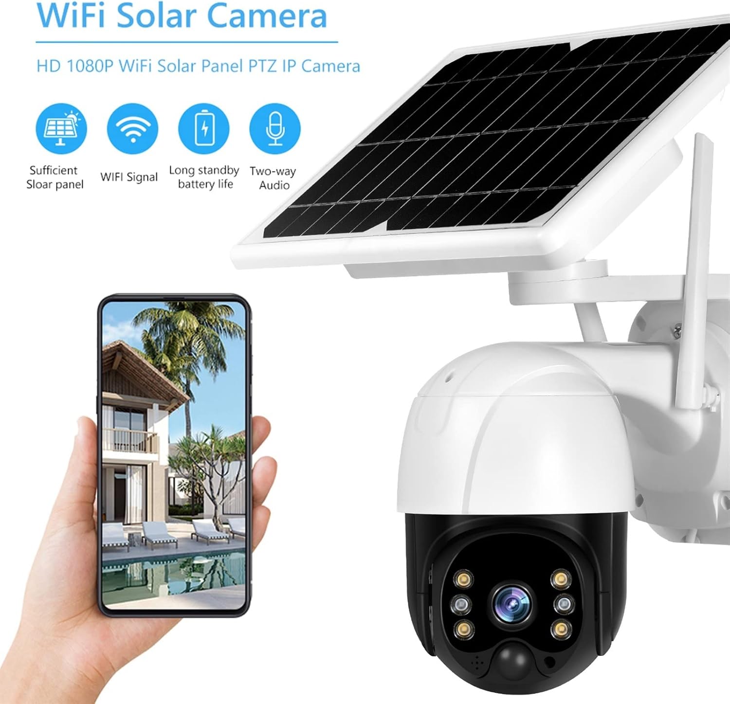 CAMARA DE SEGURIDAD VIGILANCIA 4G WIFI PANEL SOLAR AUDIO - 1
