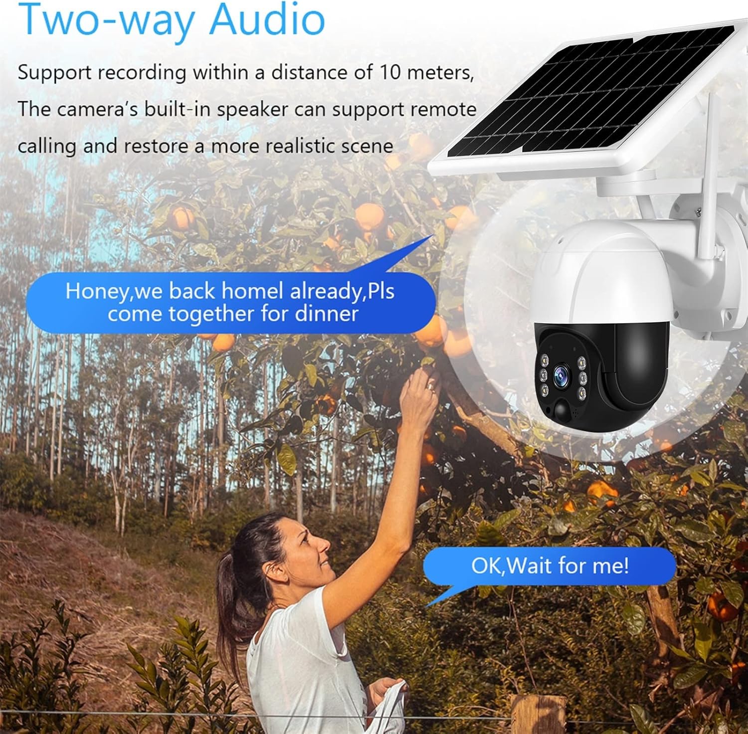CAMARA DE SEGURIDAD VIGILANCIA 4G WIFI PANEL SOLAR AUDIO - 3