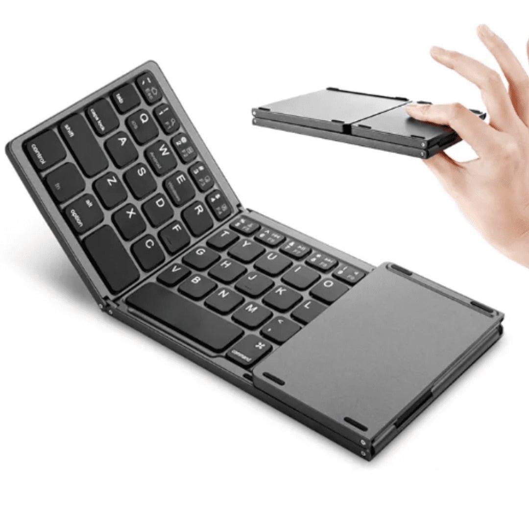 TECLADO MINI PLEGABLE TOUCHPAD RATON ANDROID IOS TABLET PC BLUETOOTH - 4