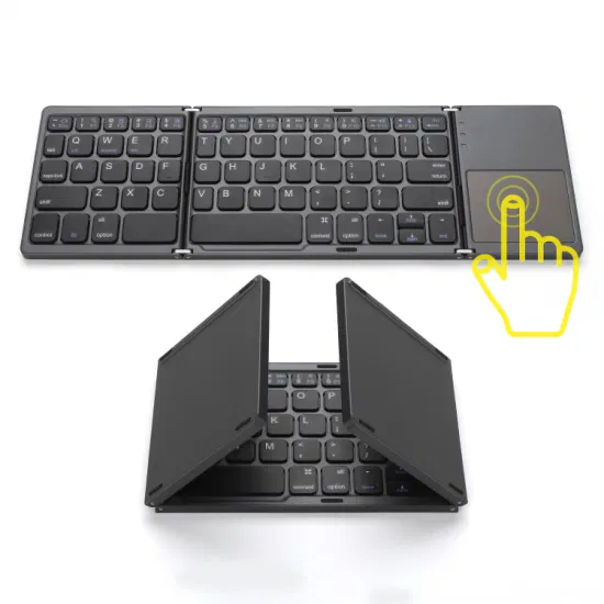TECLADO MINI PLEGABLE TOUCHPAD RATON ANDROID IOS TABLET PC BLUETOOTH - 5