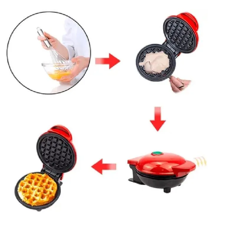 WAFLERA MINI TOSTADORA SANDWICHERA ELECTRICA ANTIADHERENTE MULTIFUNCIONAL - 6