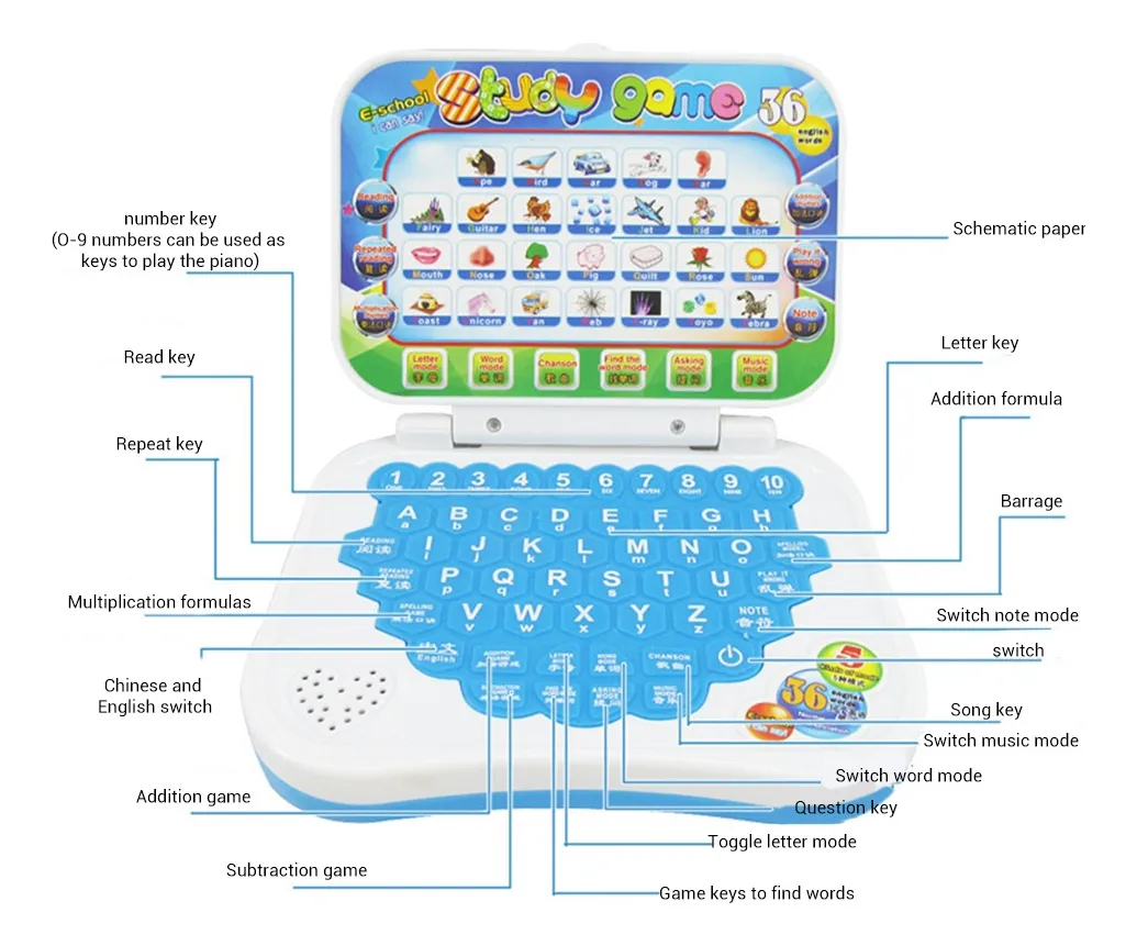 COMPUTADORA LAPTOP PARA NIÑOS EDUCATIVA DIDACTICA BILINGUE - 3