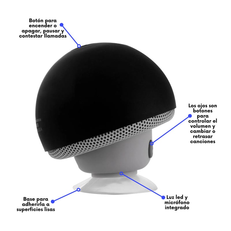 PARLANTE BLUETOOTH MINI PORTATIL CON MICROFONO HONGUITO CON CHUPON - 2