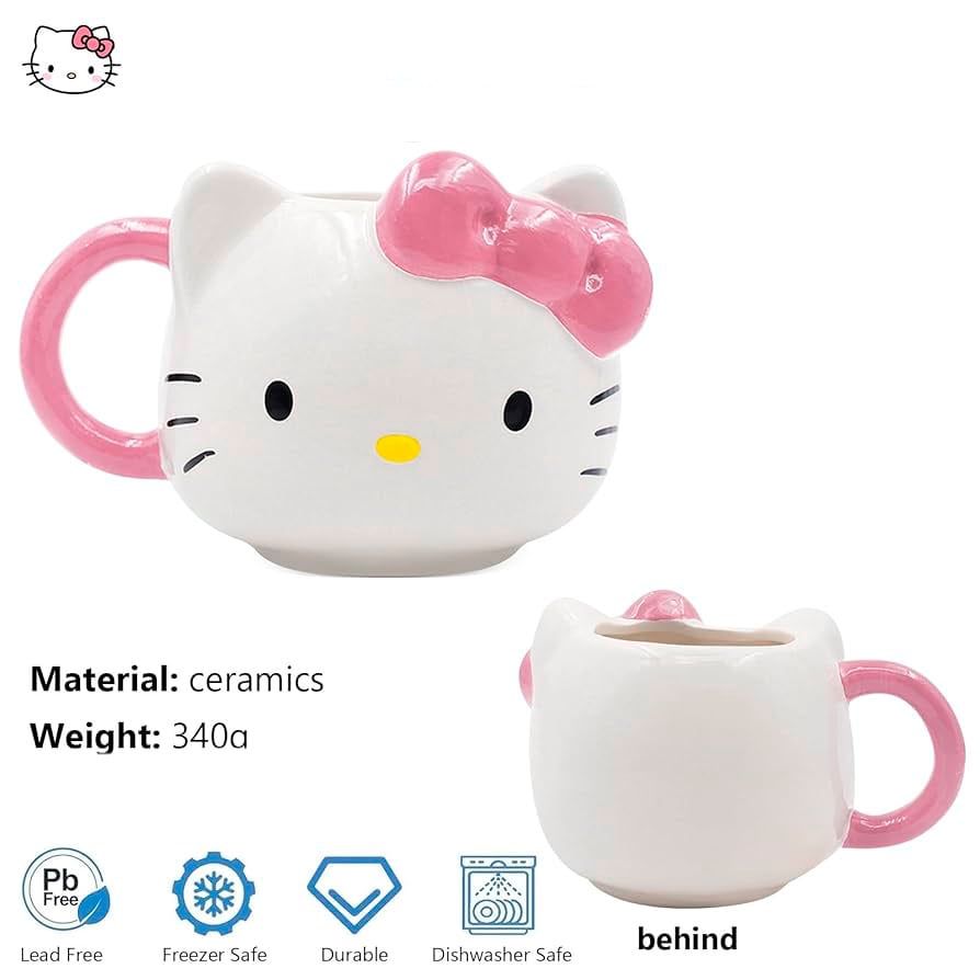 TAZA HELLO KITTY DE CERAMICA 420ML 2 PIEZAS TAZA MAS PLATO - 2