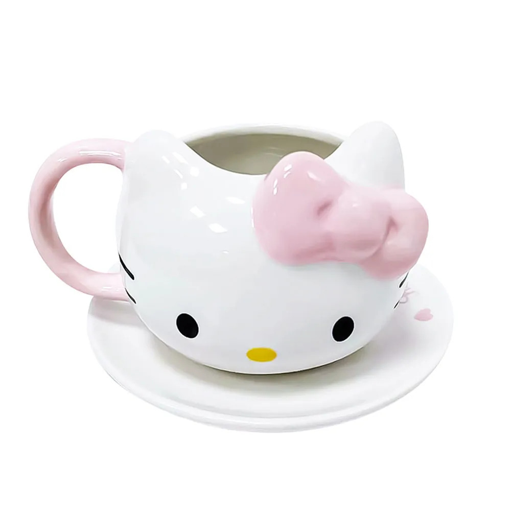 TAZA HELLO KITTY DE CERAMICA 420ML 2 PIEZAS TAZA MAS PLATO - 6