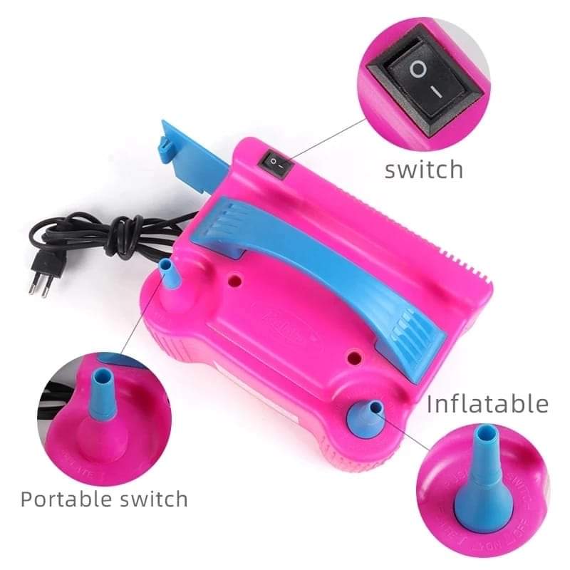 INFLADOR DE GLOBOS ELECTRICO PORTATIL 600W 2 INYECTORES - 2