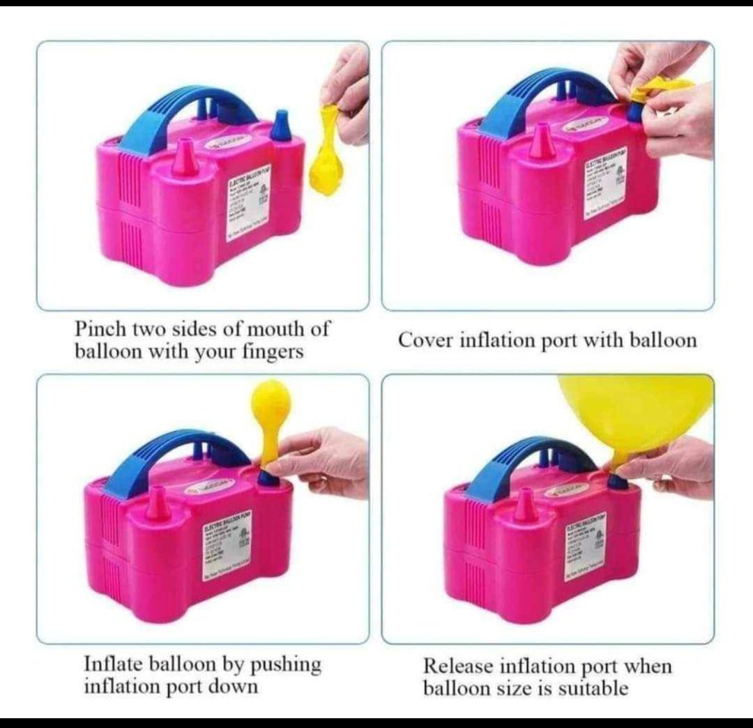 INFLADOR DE GLOBOS ELECTRICO PORTATIL 600W 2 INYECTORES - 5