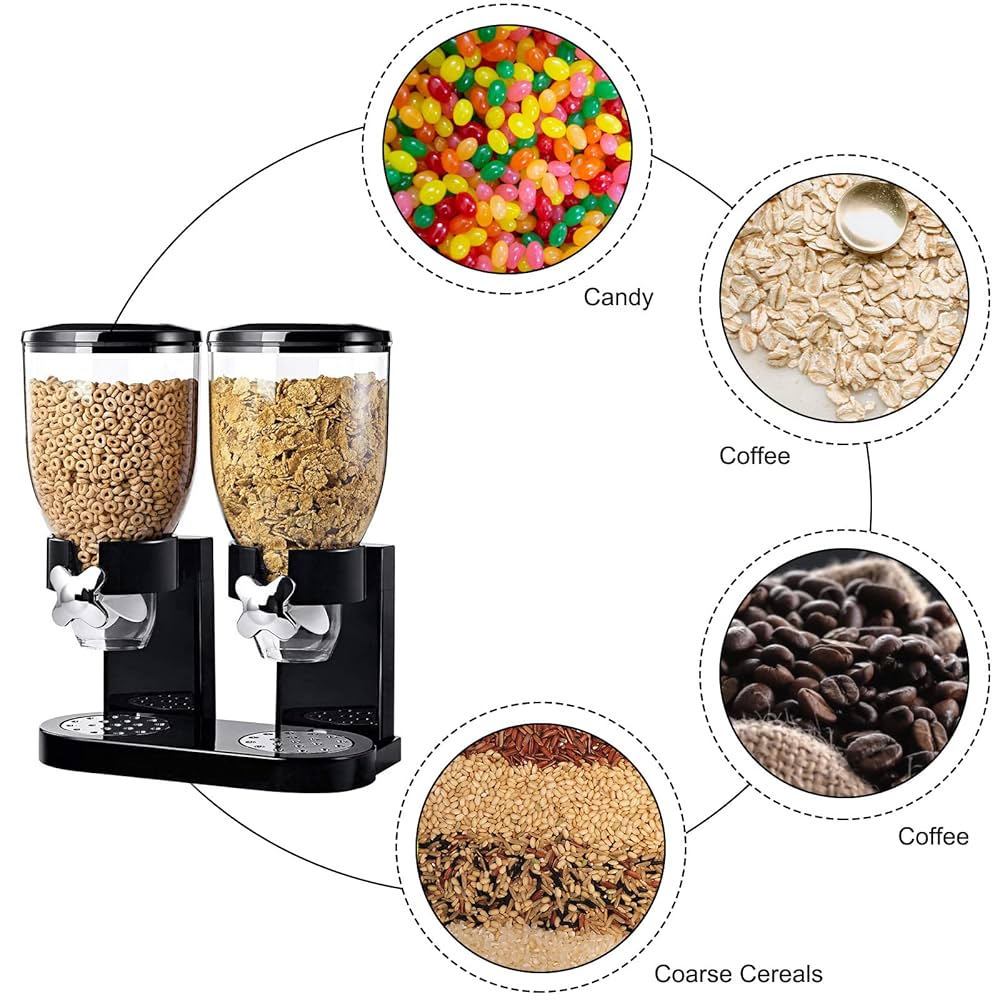 DISPENSADOR ORGANIZADOR DE COCINA TRIPLE DE CEREALES Y GRANOS - 2