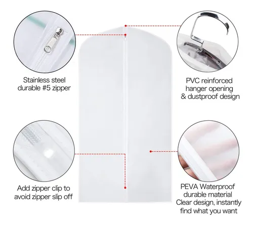 PROTECTOR ROPA FUNDA GUARDAPOLVO X 5 UNIDADES 1.20CM X 60CM C/U - 4