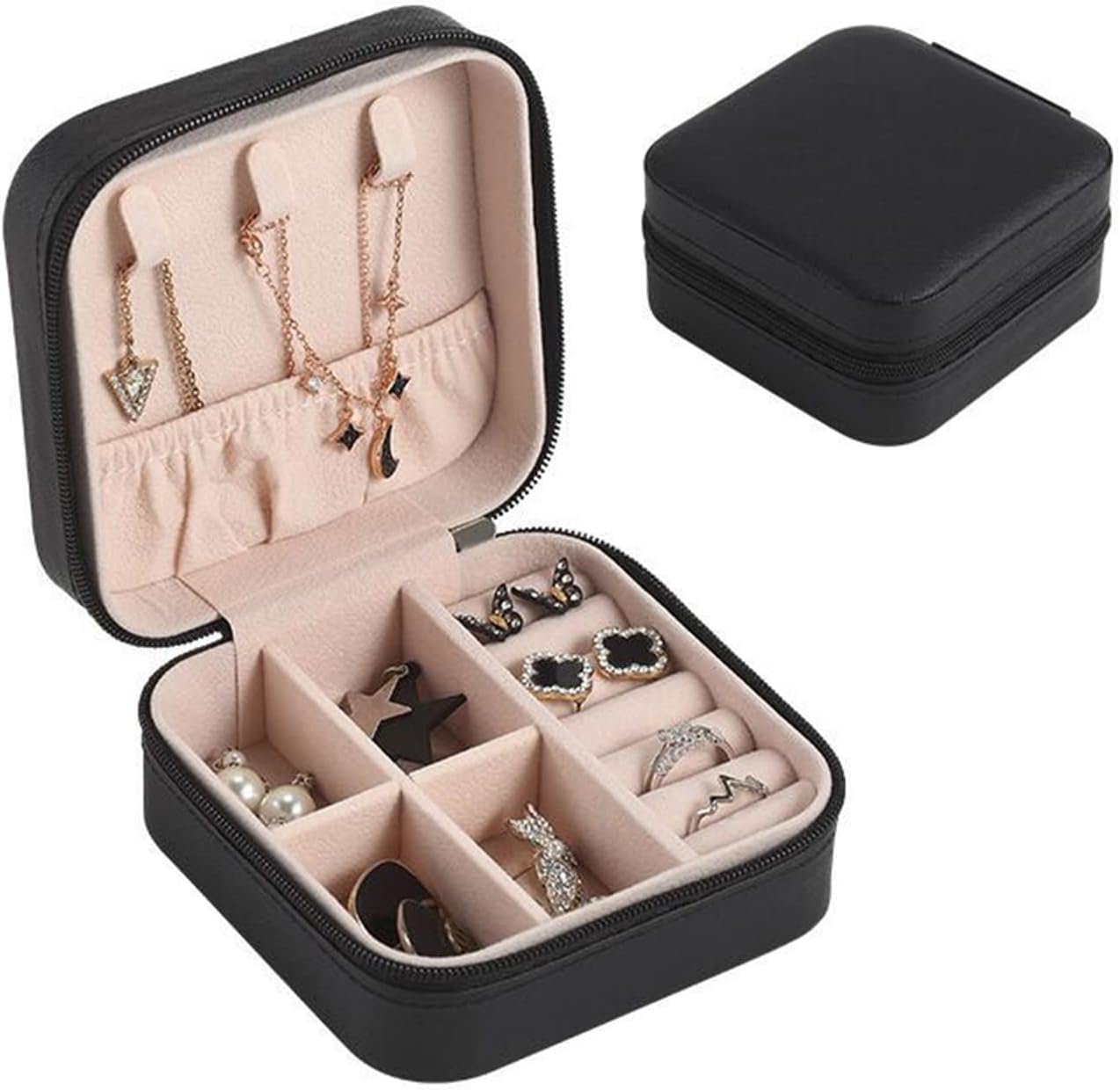 JOYERO ORGANIZADOR ESTUCHE PORTATIL PARA ARETES ANILLOS COLLARES - 4